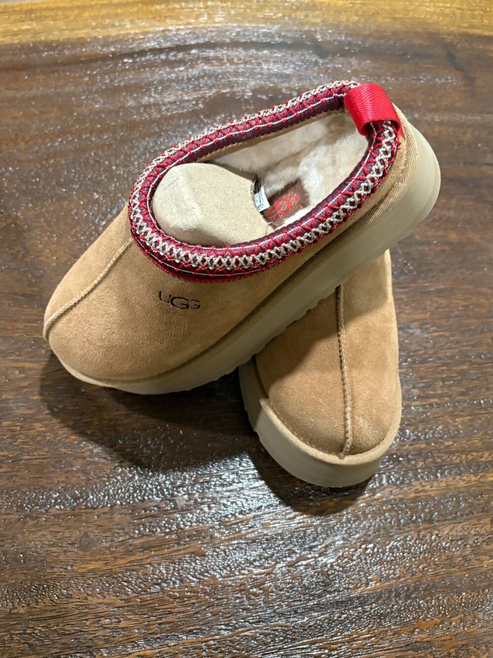 UGG Plush Slippers Clogs Brown NEW sz 7 Platforms shoes - Picture 3 of 3